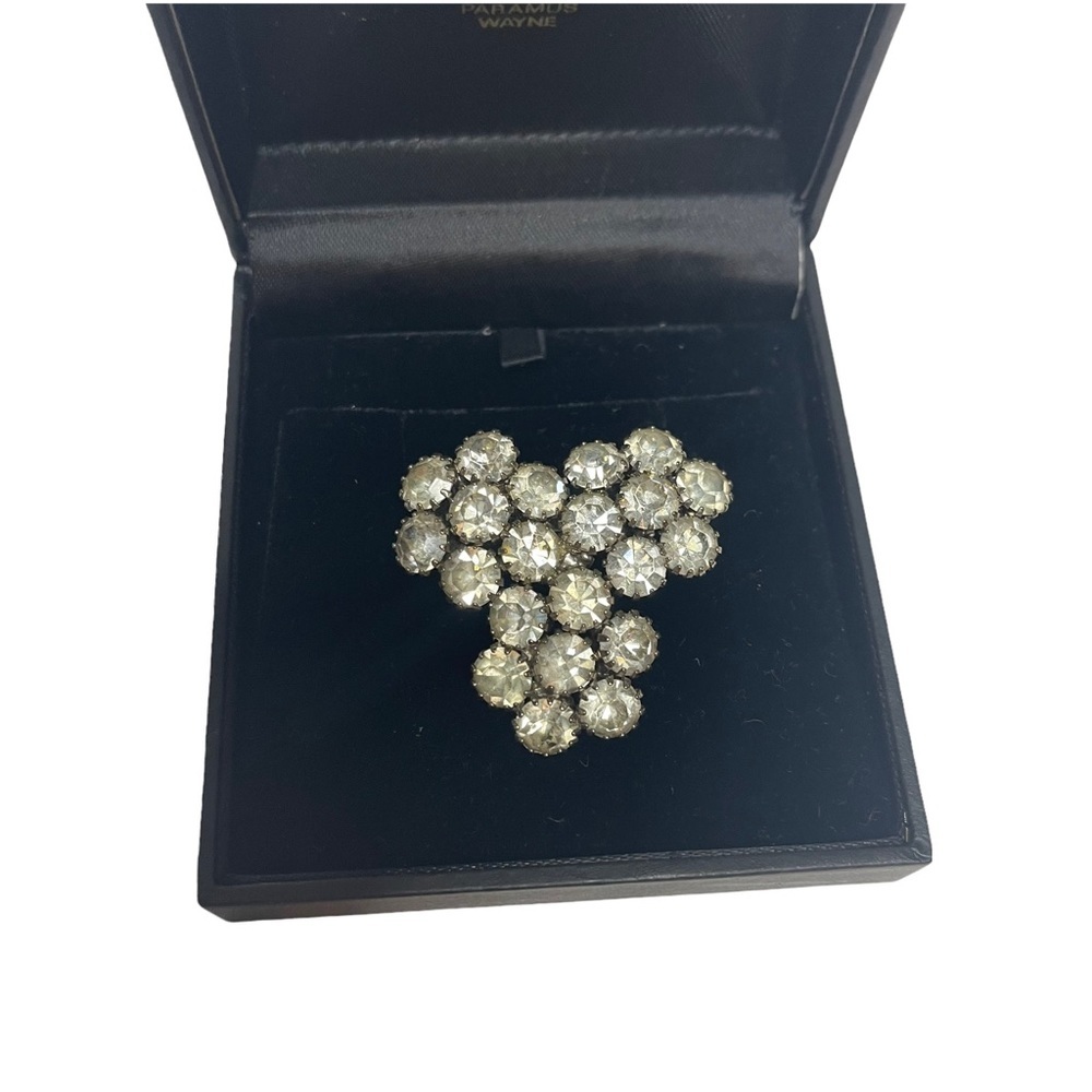 Vintage Triangular Cluster Rhinestone Brooch - Picture 4 of 10